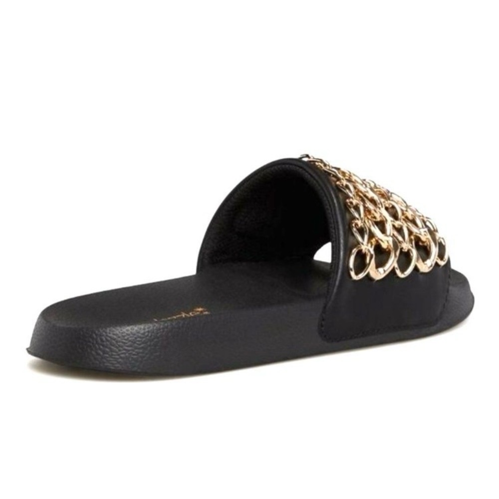 Sz 6.5 Black Tici Chain Strap Slide NIB-0045 - Picture 3 of 5